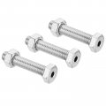 M8x40mm Hollow External Hexagon Screws With Nuts 3 Set Cylindrical Lamp Threading Socket Through Hole Bolts 304 Stainless Steel 