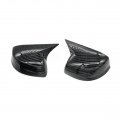 2pcs Car Ox Horn Side Rearview Mirror Exterior Cover Cap For Honda Civic 2012-2013 Carbon Fiber Black