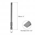 Uxcell 2 Pcs Slotted Screwdriver Bits 5mm 4 Length 1 Hex Shank Magnetic Flat Head Drive Bit Holder For Power Drill Impact