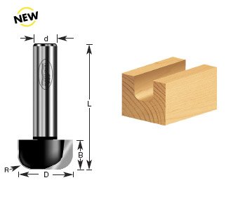 Timberline 1702 Carbide Tipped Bowl Tray 4 R X 1-1 8 D 5 Ch 1 2 Inch Shk Router Bit
