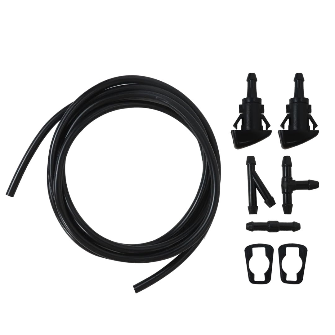 Blue Elf Universal Car Windshield Wiper Washer Squirter Nozzle Spray Jet Kit Fluid Hose And Connectors Replace 5303833aa