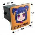 Stop Staring Kawaii Chibi Girl Pigtails Tow Trailer Hitch Cover Plug Insert For 2 In Receivers Black Abs Plastic With Uv