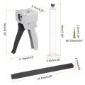 Uxcell 55ml Manual Epoxy Mixer Applicator Single Part Dispenser Gun Set The Contains 1pcs Of Hose Mixing Needle Front Cover And