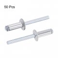 Uxcell Blind Rivets Aluminum 6mm Diameter 16mm Grip Length Silver Tone 50pcs