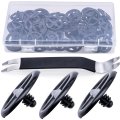 Rexka 31pcs Hood Insulation Retainers Clips For Nissan 65832-f5000 65846-30f00 Multipurpose Auto Trim Panel Body Remover 
