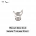 Uxcell 20pcs 5mm Spring Band Type Action Fuel Silicone Vacuum Hose Pipe Clamp Low Pressure Air Clip Nickel Plated