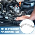 A Absopro Universal 90 Degree L Shape Bend Elbow Intercooler Pipe Air Intake Tube 2 5 Od 63mm 500mm 19 69 Length Aluminum Alloy