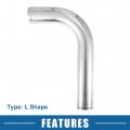 A Absopro Universal 90 Degree L Shape Bend Elbow Intercooler Pipe Air Intake Tube 2 5 Od 63mm 500mm 19 69 Length Aluminum Alloy