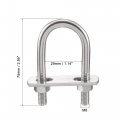 Uxcell Round U-bolt 1 14 29mm Inner Width 75mm Length Steel M8 With Nuts Plate Washers 2 Set