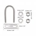 Uxcell Round U-bolt 1 14 29mm Inner Width 75mm Length Steel M8 With Nuts Plate Washers 2 Set