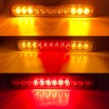Kaidengzhe 2pcs 12led Amber And Red Led Light-head Emergency Beacon Hazard Warning Flashing Strobe Light Bar Surface Mount For