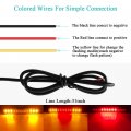 Kaidengzhe 2pcs 12led Amber And Red Led Light-head Emergency Beacon Hazard Warning Flashing Strobe Light Bar Surface Mount For