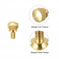 Uxcell 2pcs Knurled Thumb Screws M4x8mm Brass Shoulder Bolts Stepped Grip Knobs Fasteners For Pc Electronic Mechanical