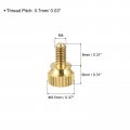 Uxcell 2pcs Knurled Thumb Screws M4x8mm Brass Shoulder Bolts Stepped Grip Knobs Fasteners For Pc Electronic Mechanical