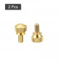 Uxcell 2pcs Knurled Thumb Screws M4x8mm Brass Shoulder Bolts Stepped Grip Knobs Fasteners For Pc Electronic Mechanical