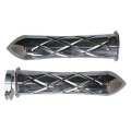 Yana Shiki A3245p Polished Criss-cross Style Curved Design Grip With Pointed Flush End Caps 