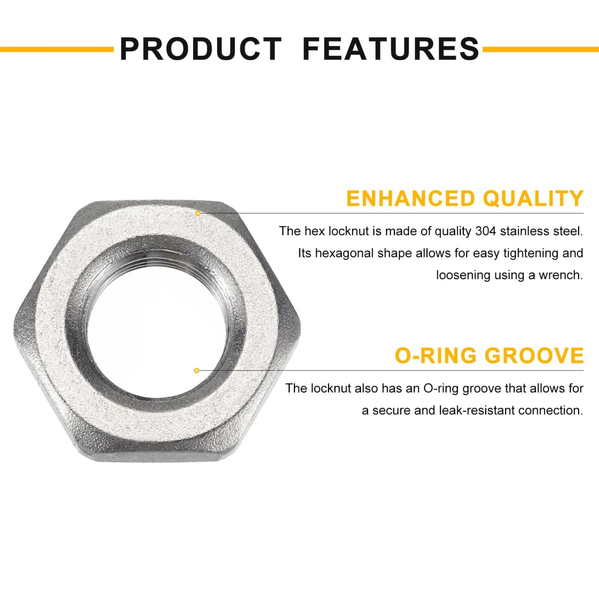 3pcs Cast Pipe Fitting Hex Locknut 304 Stainless Steel Lock Nut Pt 1 4 Female Thread For Plumbing Fixed Water Broom And