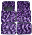Front Rear Floor Mats High Back Seat Covers Interior Auto Accessories Combo Set 9 Piece Safari Purple Zebra 