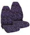 Front Rear Floor Mats High Back Seat Covers Interior Auto Accessories Combo Set 9 Piece Safari Purple Zebra