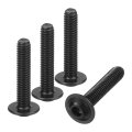 100pcs M4-0 7x20mm Flanged Button Head Socket Cap Screws 304 Stainless Steel Drive Fasteners Bolts Fully Thread Machine Black 