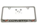 Corvette C6 Logo License Plate Frame Bezel Chrome For 2005 To 2013 Cars