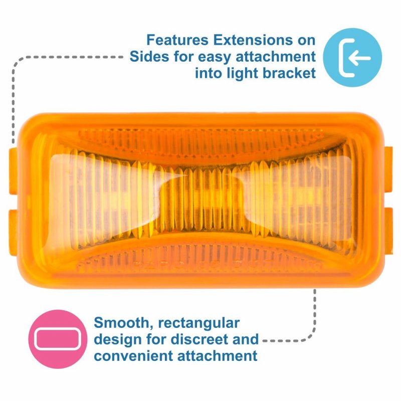 Lumitronics Rv Mini Thin Line 37 Series Sealed Led Marker Clearance Light Amber