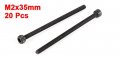 Uxcell 20 Pcs 12 9 Steel Alloy Hex Pan Head Knurled Cap Screw Bolt M2x35