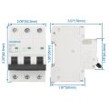 Baomain Ac Miniature Circuit Breaker 400v 50hz 6000a 3 Pole C65 Mcb Din Rail Mount Mbm6c-3p 20a