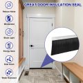 Uxcell Door Brush Bottom Sweep H-shape Aluminum Alloy Base With 4 7-inch Pp For Home Industrial 35-inch L Silver