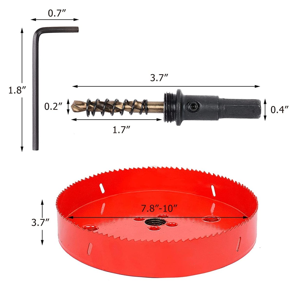 8 Inch Bi-metal Hole Saw Hss Cutter Heavy Duty For Drilling Wood Plastic Plywood Ceiling Thin Metal 225mm