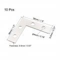 Uxcell Flat Angle Bracket Plate L Shape Repair Joining Support Brace 38x38mm 1 5 X Inch Silver Tone 10pcs