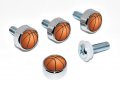 Basketball License Plate Frame Screw Caps