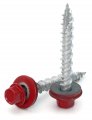 Hex Washer Head Hi-lo Thread Mechanical Galvanized Roofing Screws Crimson Red Finish 10 X 1-1 2 Qty 100 