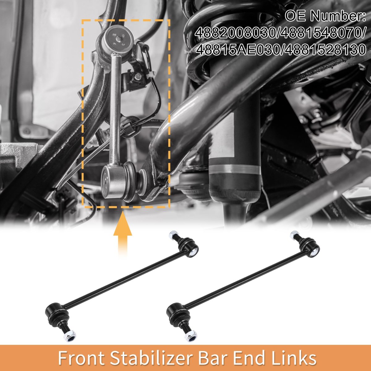 1 Set Front Sway Bar Links Stabilizer Link Kit With Bushing For Toyota Sienna 2011-2019 Suspension No 4882008030 4881548070