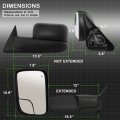Power Heated Side View Towing Mirror Assembly For 1994-2001 Dodge Ram 1500 1994-2002 2500 3500 Manual Folding Left Driver