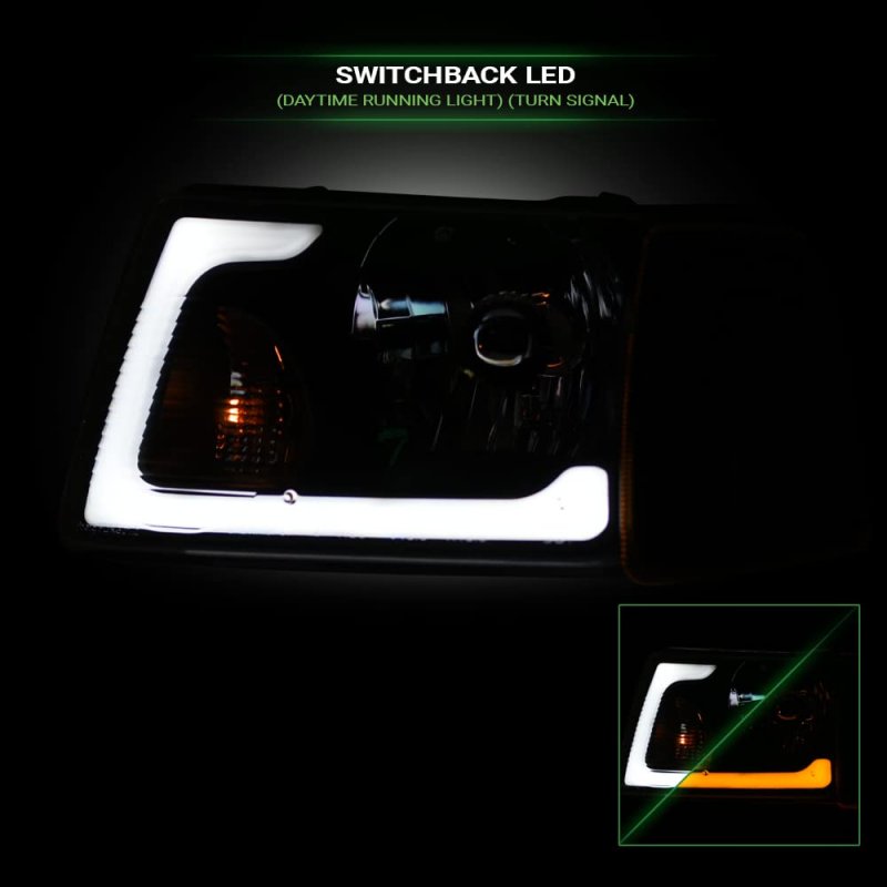 Tlaps 7422448582543 For 2001-2011 Ford Ranger Switchback Sequential Led Strip Bar Black Housing Headlights With Signal Corner