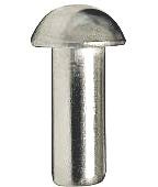 Steel Round Head Solid Rivet -1 16 Diameter X 3 32 Length Plain Finish Pack Of 250 Pieces