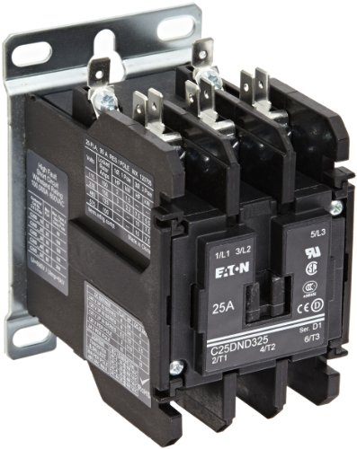 Eaton C25dnd325t Definite Purpose Contactor 50mm 3 Poles Screw Pressure Plate Quick Connect Side By Terminals 25a Current