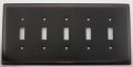 Oil Rubbed Bronze 5 Gang Toggle Switch Wall Plate 