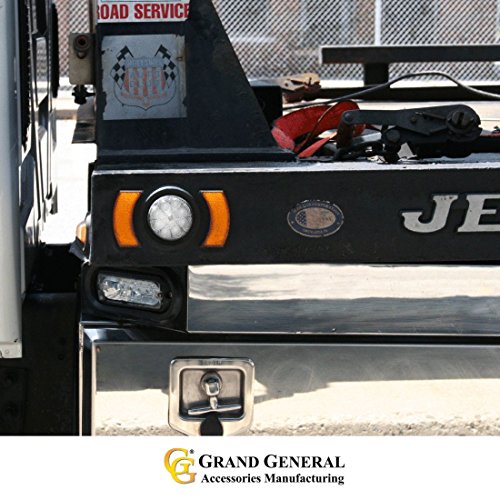 Grand General 81200 Amber Half-moon Stick-on Reflector For Trucks Towing Trailers Rvs And Buses 1 Pack