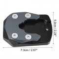 Uxcell 1 Set Motorcycle Kickstand Extension Enlarger Pad Side Stand Support Plate Black Titanium Tone For Yamaha Yzf-r15
