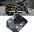 Uxcell 1 Set Motorcycle Kickstand Extension Enlarger Pad Side Stand Support Plate Black Titanium Tone For Yamaha Yzf-r15