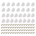 30 Pcs 90 Degrees Plastic Corner Braces 20x18x20mm Shelf Brackets With Caps And Screws Transparent Right Angle Board Holders 