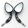 Httmt Mt428-002- Motorcycle Black Flame Groove With Skull Stem Side Mirrors Compatible 1982 And Up Universal To Most H-d Bike