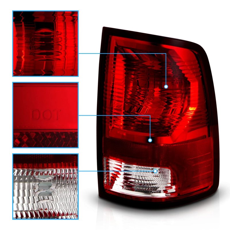 Amerilite For 2009-2018 Dodge Ram 1500 2500 3500 Incandescent Type Red Oe Replacement Tail Lights Assembly Pair Driver And