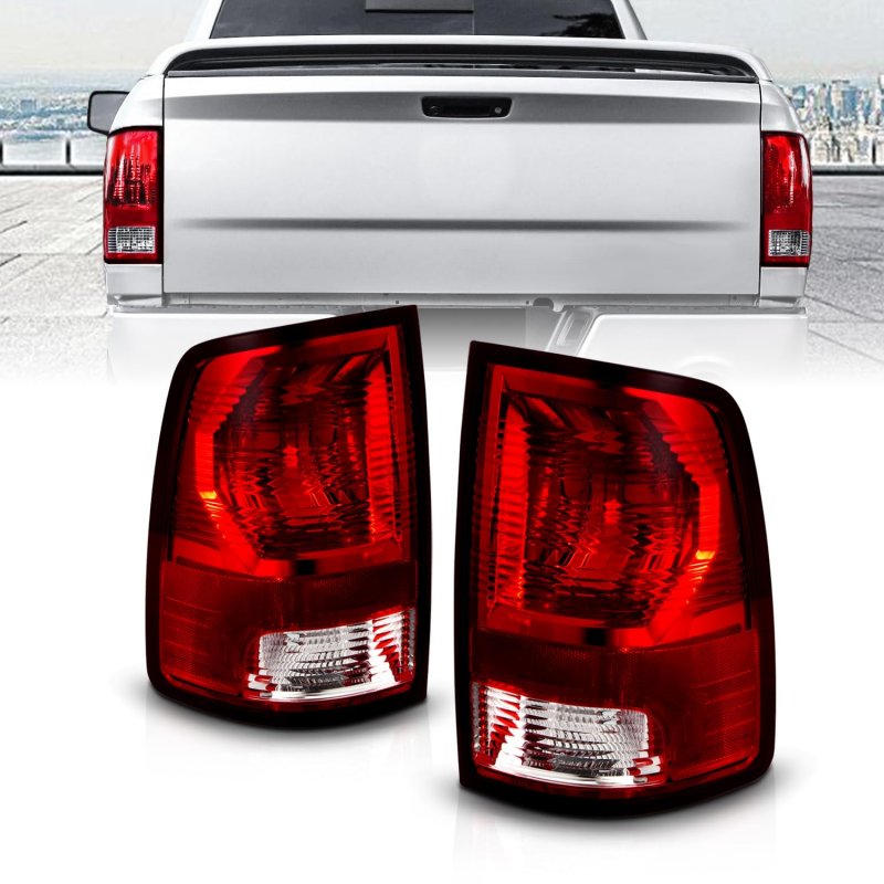 Amerilite For 2009-2018 Dodge Ram 1500 2500 3500 Incandescent Type Red Oe Replacement Tail Lights Assembly Pair Driver And