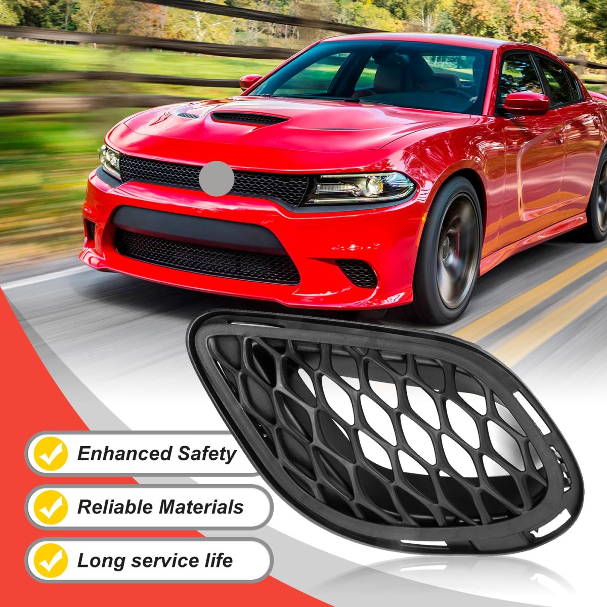 Saihisday 68280492aa Bumper Fog Light Grille Cover Bracket Kit Left And Right Side Replacement For Dodge Charger Gt 2018-2022