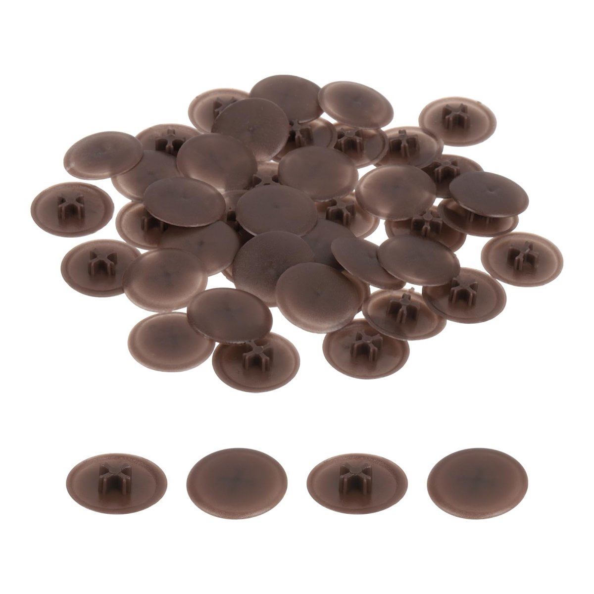 160pcs Screw Cap Covers 17mm Waterproof Plastic Decorative Caps For Phillips Cam Lock Nuts Self-tapping Screws Dark Coffee