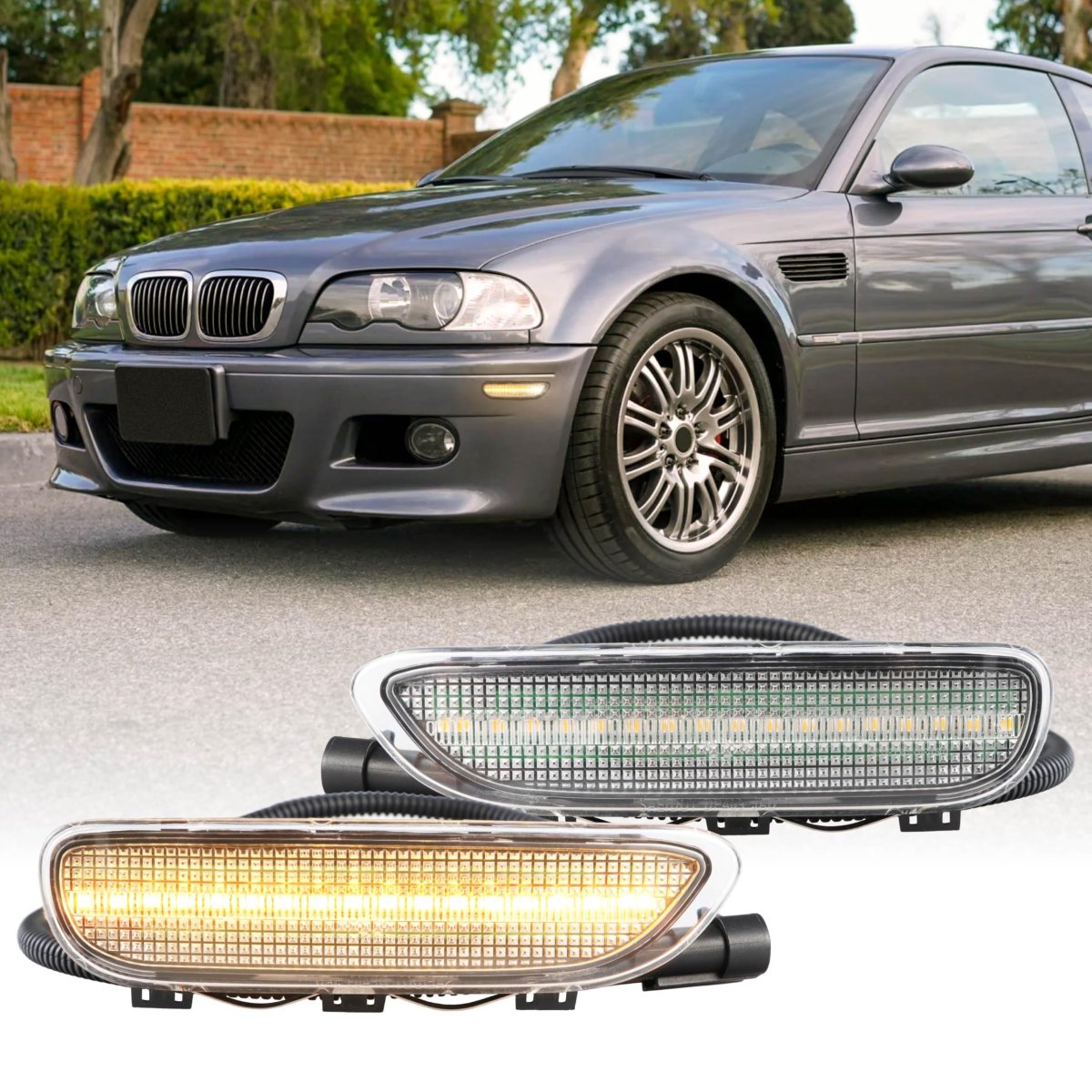 Usr 00-03 E46 3 Series 2 Door Front Bumper Led Side Marker Light Left Right Pair For 2000-2003 Bmw 3-series Coupe And