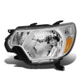 Dna Motoring Oem-hl-0040-l Chrome Amber Factory Style Driver Side Headlight Lamp Replacement For 12-15 Tacoma 